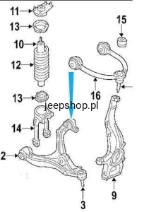 Tuleja wahacza przedniego dolnego z przodu 12WKDP Commander 2006-2010