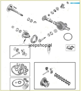 Nakrętka wałka atakującego Most tylny Dana 35 4720895 Grand Cherokee 1993-2004