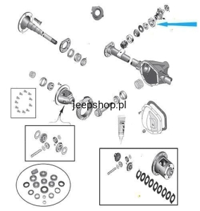 Simering wałka ataku zewnętrzny DANA 44  5072265aa Wrangler 2007-2017