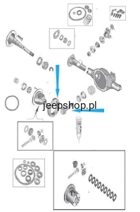 Talerz i wałek ataku Most tylny Dana 35  Ratio 3,07 (43/14)   83505472 Wrangler 1987-2000