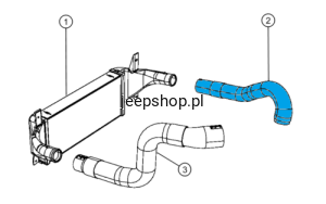 RURA INTERCOOLERA PRAWA silikonowa 55056639AB JEEP Wrangler JK 2007 - 2018 