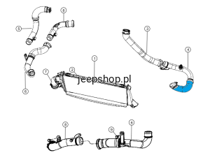 Rura wyjścia Intercoolera 4891699AA Dodge Caliber PM Compas Patriot MK (1)