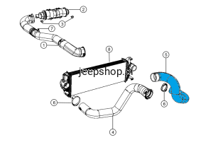 SILIKON  Intercooler Inlet Hose  55038006AC  Grand Cherokee (1)