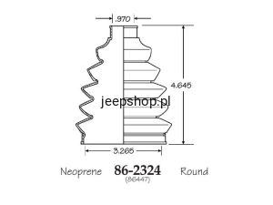 OSŁONA PRZEGUBU – PRZEDNIEGO , ZEWNĘTRZNEGO 86-2324 COMMANDER GRAND CHEROKEE