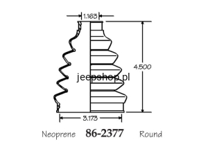 OSŁONA PRZEGUBU – PRZEDNIEGO , WEWNĘTRZNEGO 86- 2377 COMMANDER GRAND CHEROKEE