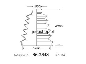OSŁONA PRZEGUBU – Przedniego  ,  86- 2348 CHEROKEE