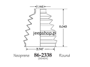 OSŁONA PRZEGUBU – Przedniego Zewnętrzna 86- 2338 CHEROKEE