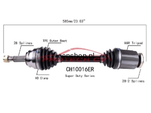 PÓŁOŚ NAPĘDOWA - PRZEDNIA, PRAWA FWD 52123872 COMPASS PATRIOT 