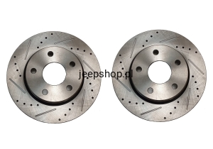 TARCZE HAMULCOWE - PRZEDNIE - ZESTAW 2SZT, LEWA I PRAWA NAWIERCANE I NACINANE PRT5725 