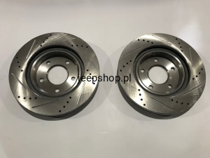 TARCZE HAMULCOWE - PRZEDNIE - ZESTAW 2SZT, LEWA I PRAWA NAWIERCANE I NACINANE PRT5706 