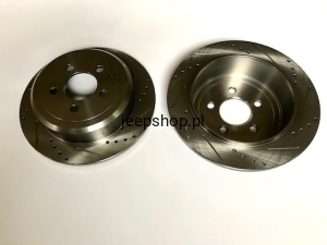 TARCZE HAMULCOWE - TYLNE - ZESTAW 2SZT, LEWA I PRAWA NAWIERCANE I NACINANE, PRT5708 