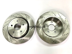 TARCZE HAMULCOWE - TYLNE - ZESTAW 2SZT, LEWA I PRAWA NAWIERCANE I NACINANE, WENTYLOWANE,  PRT6173 