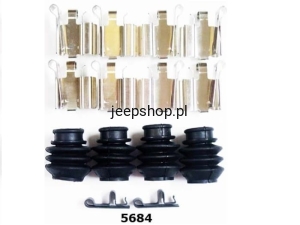 ZESTAW NAPRAWCZY HAMULCÓW - PRZEDNICH ZESTAW NA DWA ZACISKI  Blaszki montażowe JEEP GRAND CHEROKEE WJ