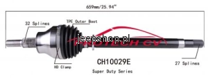 PÓŁOŚ NAPĘDOWA - PRZEDNIA, LEWA 68394143AA WRANGLER JL