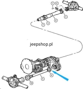 Przegub wału przedniego  od reduktorze ME807 Grand Cherokee 1999-2004