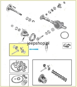 Zestaw naprawczy dyferencjału Most tylny Dana 35 4740670 Grand Cherokee 1993-2004 
