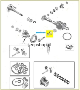 Łożysko wewnętrzne wałka ataku 5252507    Wrangler YJ