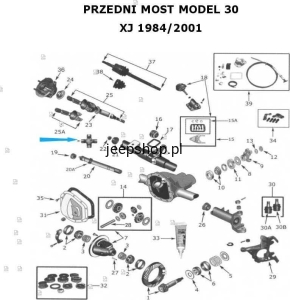 Krzyżak napędowy półosi przód z/ABS 83x30 20193 Jeep Cherokee 1984-2001