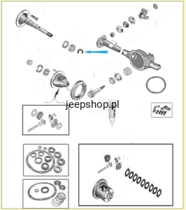 Zabezpieczenie półosi C-Clip Most tylny Dana 35 5252505 Cherokee 1990-2001