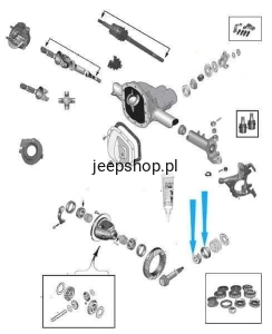 Łożysko wewnętrzne wałka ataku J8126499 TJ Wrangler  KML