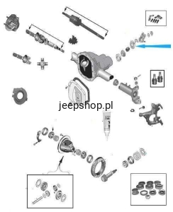 Simering wałka ataku zewnętrzny most przedni Dana 30 5012454ab Grand Cherokee 1999-2000