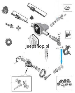 Simering wałka ataku wewnętrzny Most przednia DANA 30 5012453aa Grand Cherokee 1999-2004