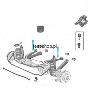 Wahacz przedni górny 52088208 Grand Cherokee 1999-2004 