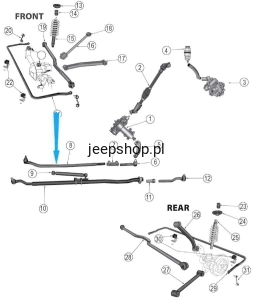 Końcówka prawa górna  52060048AD Wrangler 2007-2018