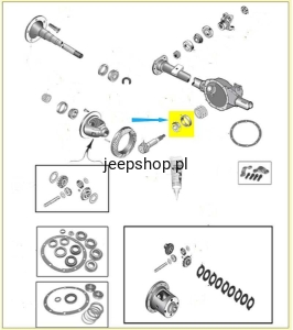 Łożysko wewnętrzne wałka ataku 5252507  Wrangler TJ  KML