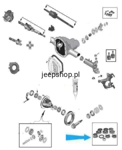 Zestaw łożysk i uszczelniaczy komplet  D30L-maskit  Grand Cherokee 1993-2004